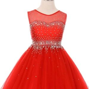 Elegant Red Kids Dress